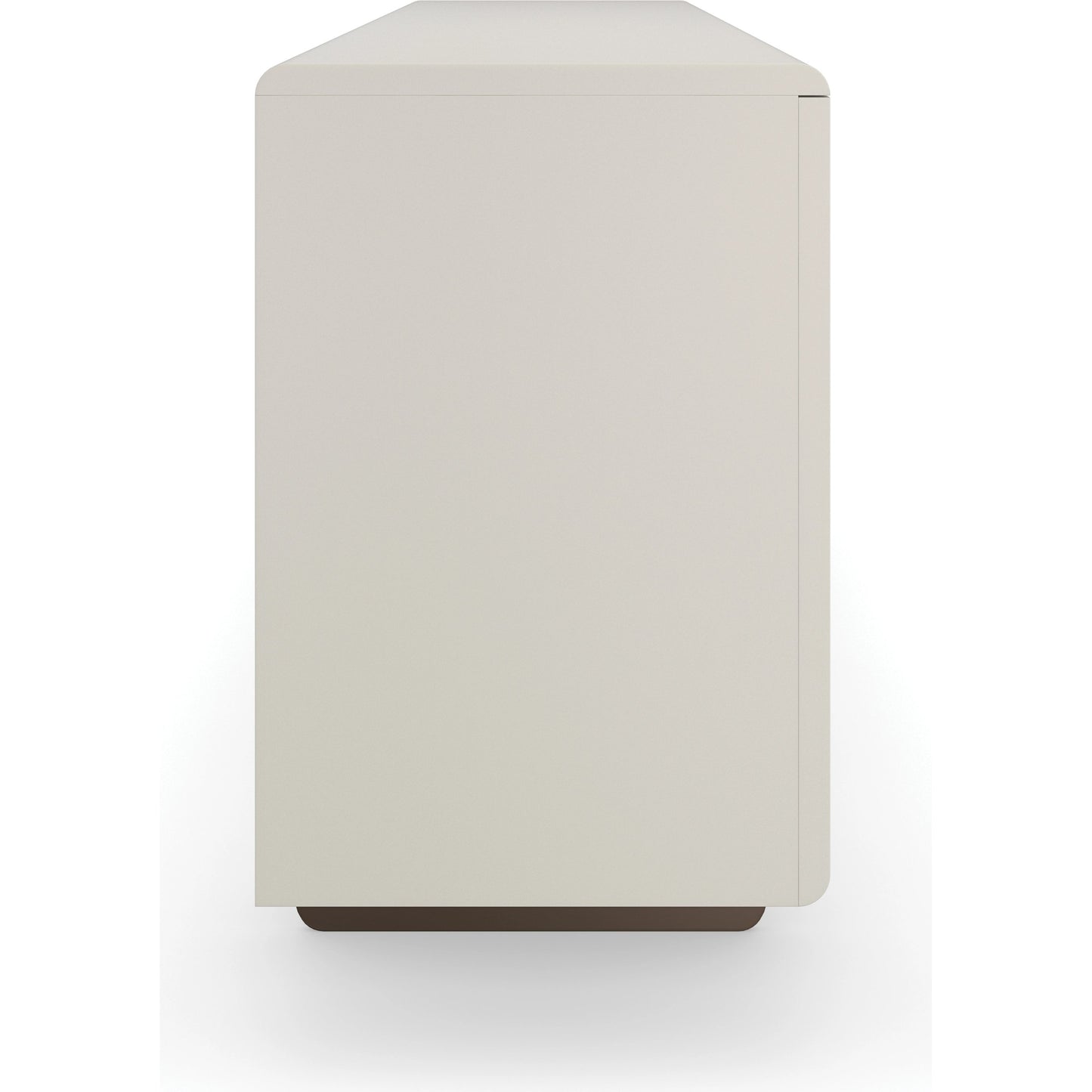 004 SI-2095994 | Additional Silo | Emphasis Credenza by Caracole in almost white, textured adobe, lucent bronze plated metal. Made from birch in a modern style.