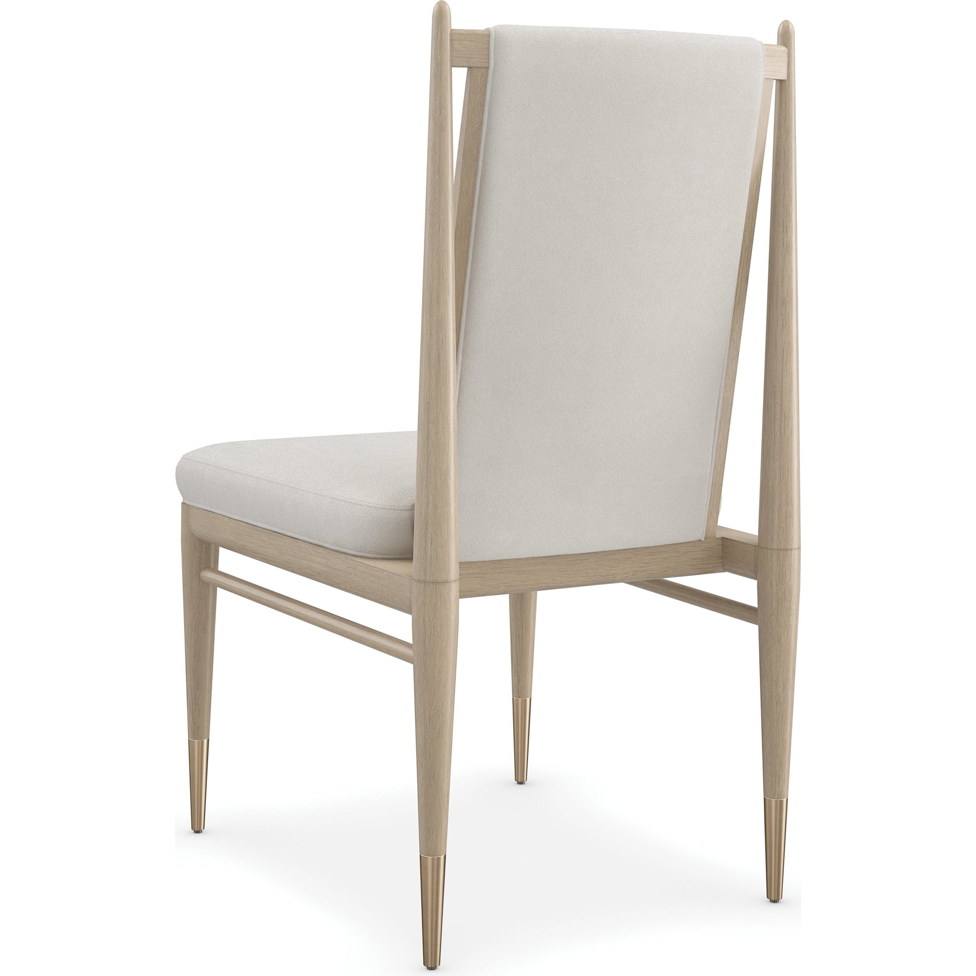 Unity Light Dining Chair by Caracole in ivory and sun drenched oak. Made from oak in a modern style.