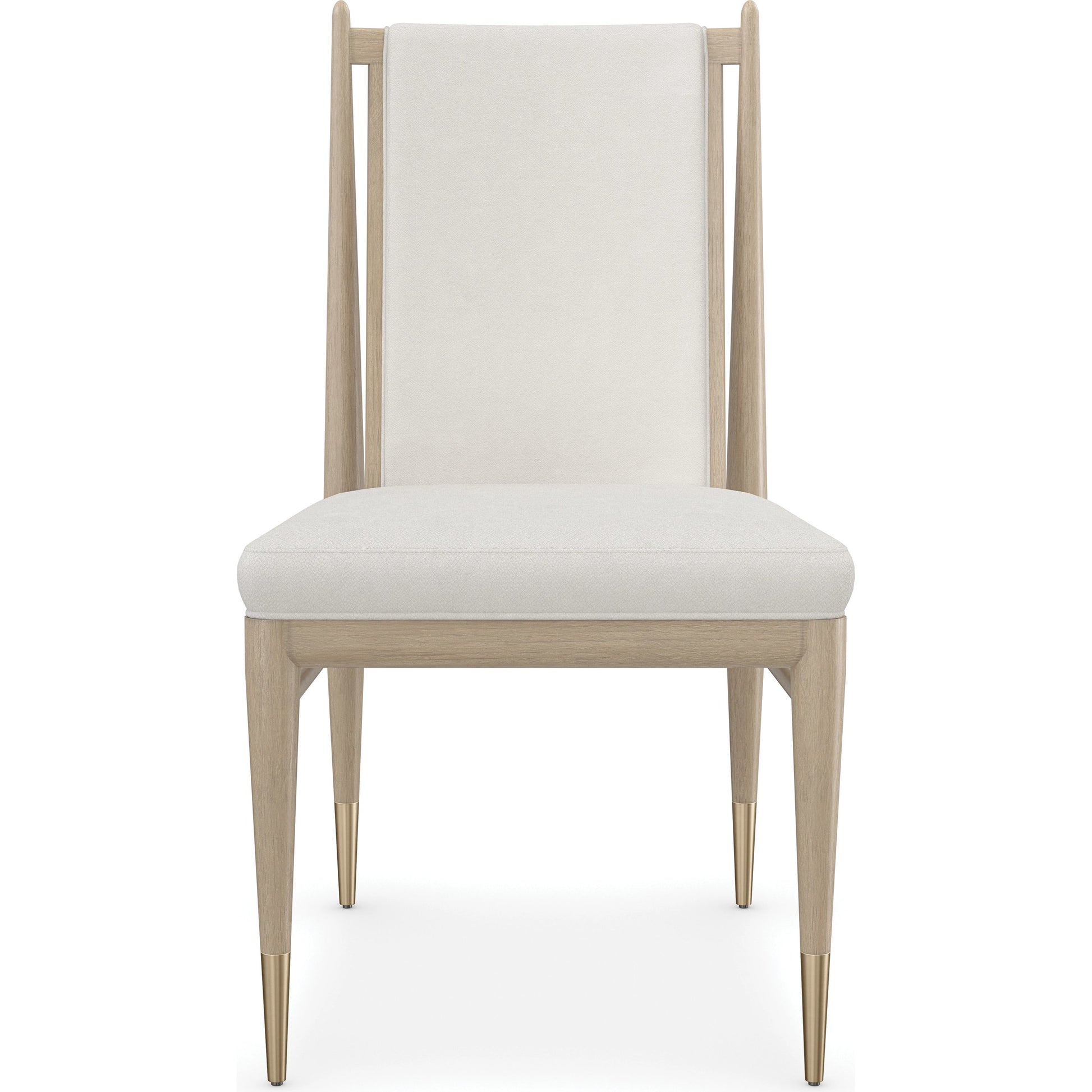 Unity Light Dining Chair by Caracole in ivory and sun drenched oak. Made from oak in a modern style.