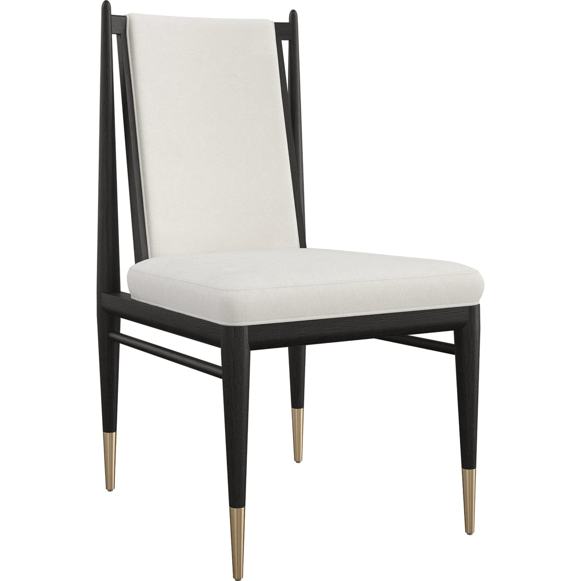 Unity Dark Dining Chair by Caracole in ivory and cinder. Made from oak in a modern style.