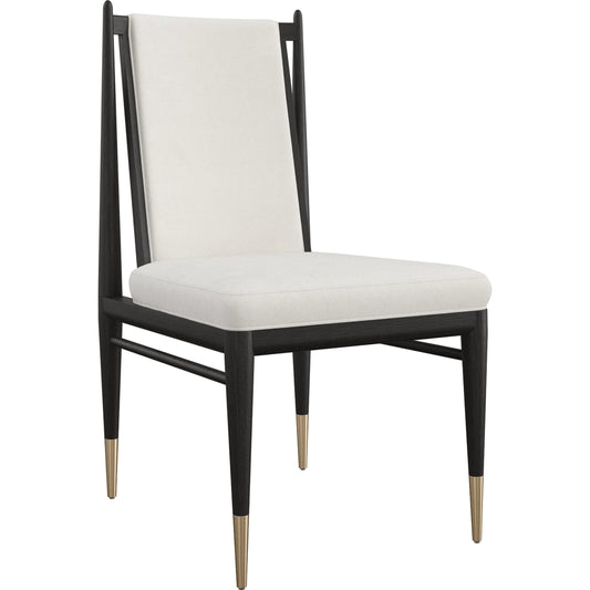 Unity Dark Dining Chair by Caracole in ivory and cinder. Made from oak in a modern style.