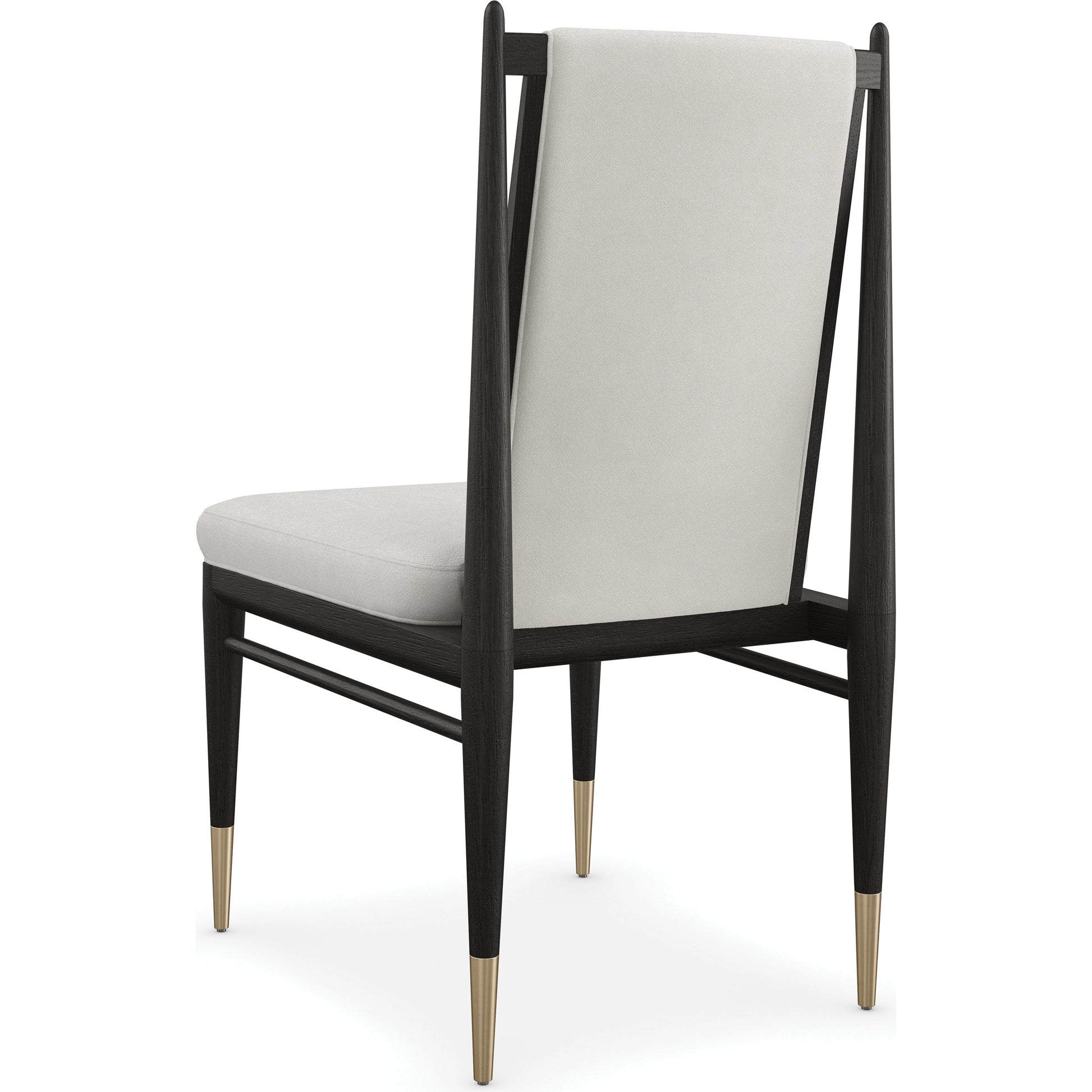 Unity Dark Dining Chair by Caracole in ivory and cinder. Made from oak in a modern style.