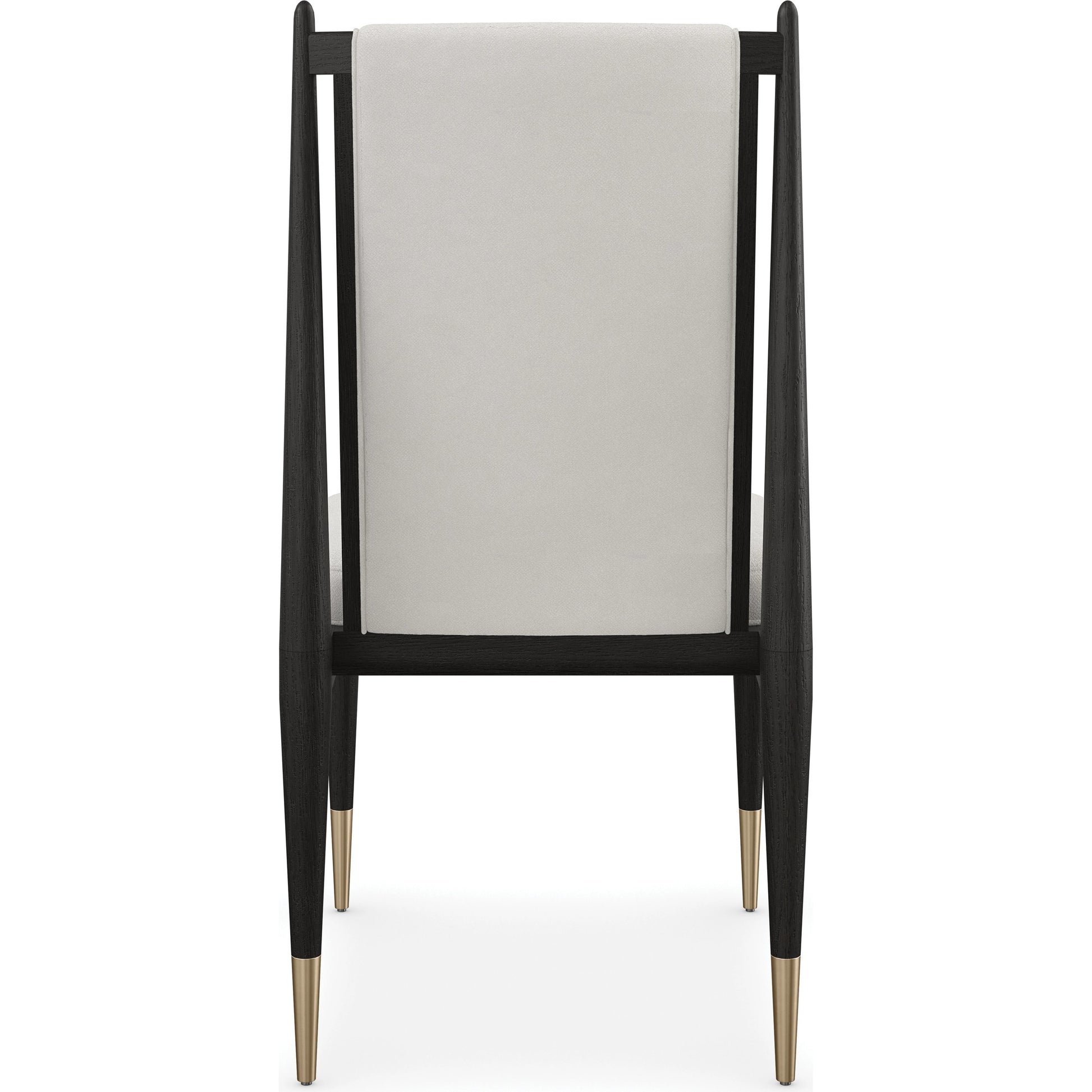Unity Dark Dining Chair by Caracole in ivory and cinder. Made from oak in a modern style.