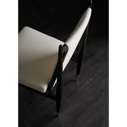 Unity Dark Dining Chair by Caracole in ivory and cinder. Made from oak in a modern style.