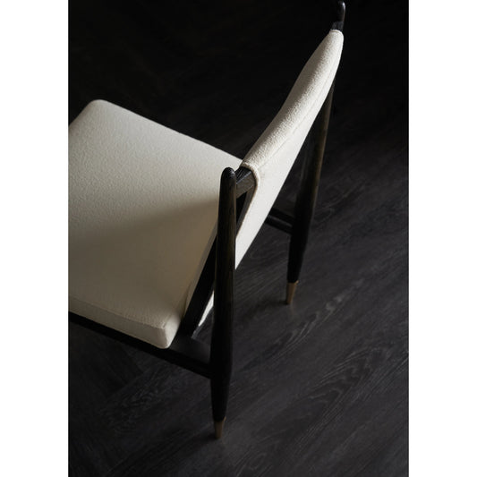 Unity Dark Dining Chair by Caracole in ivory and cinder. Made from oak in a modern style.