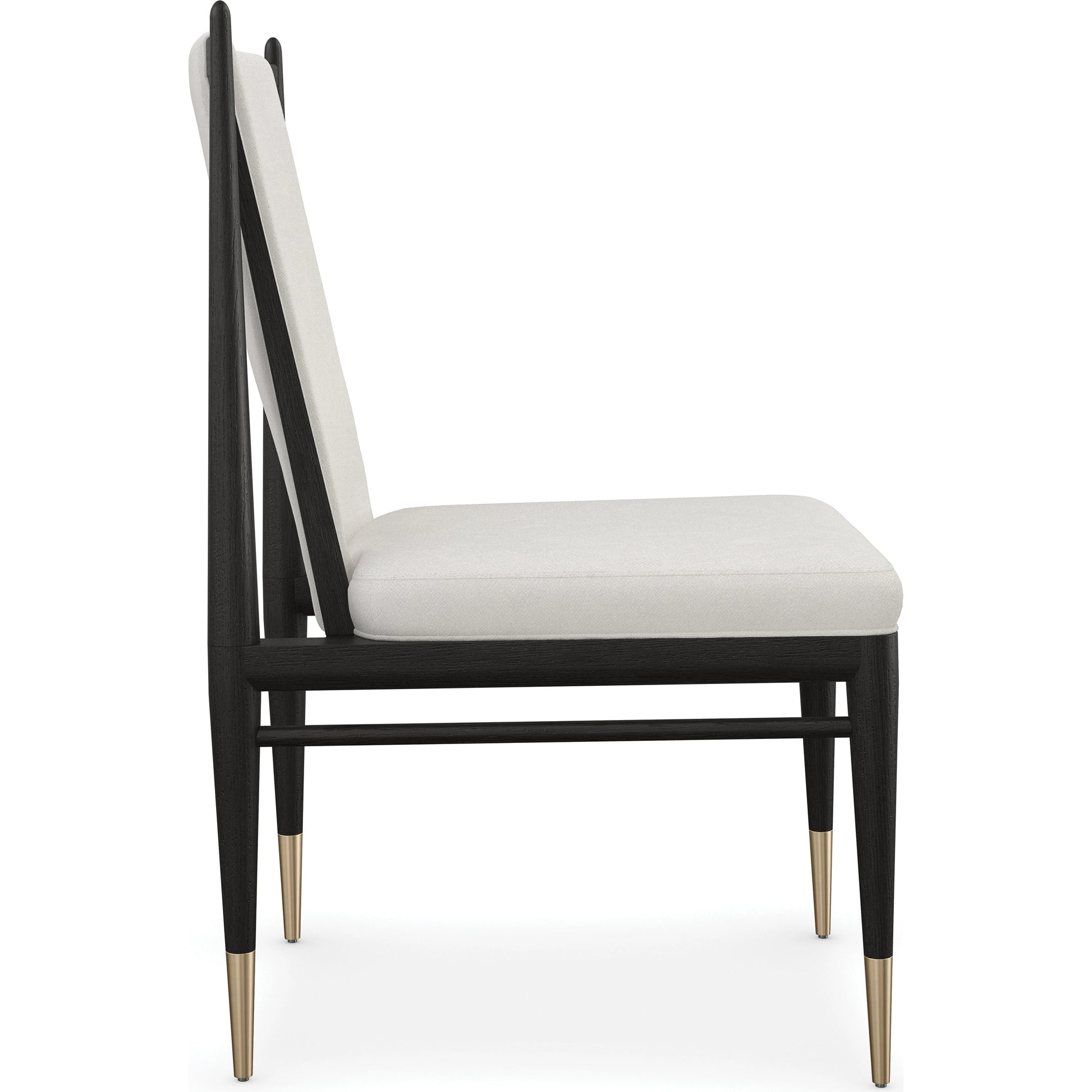Unity Dark Dining Chair by Caracole in ivory and cinder. Made from oak in a modern style.