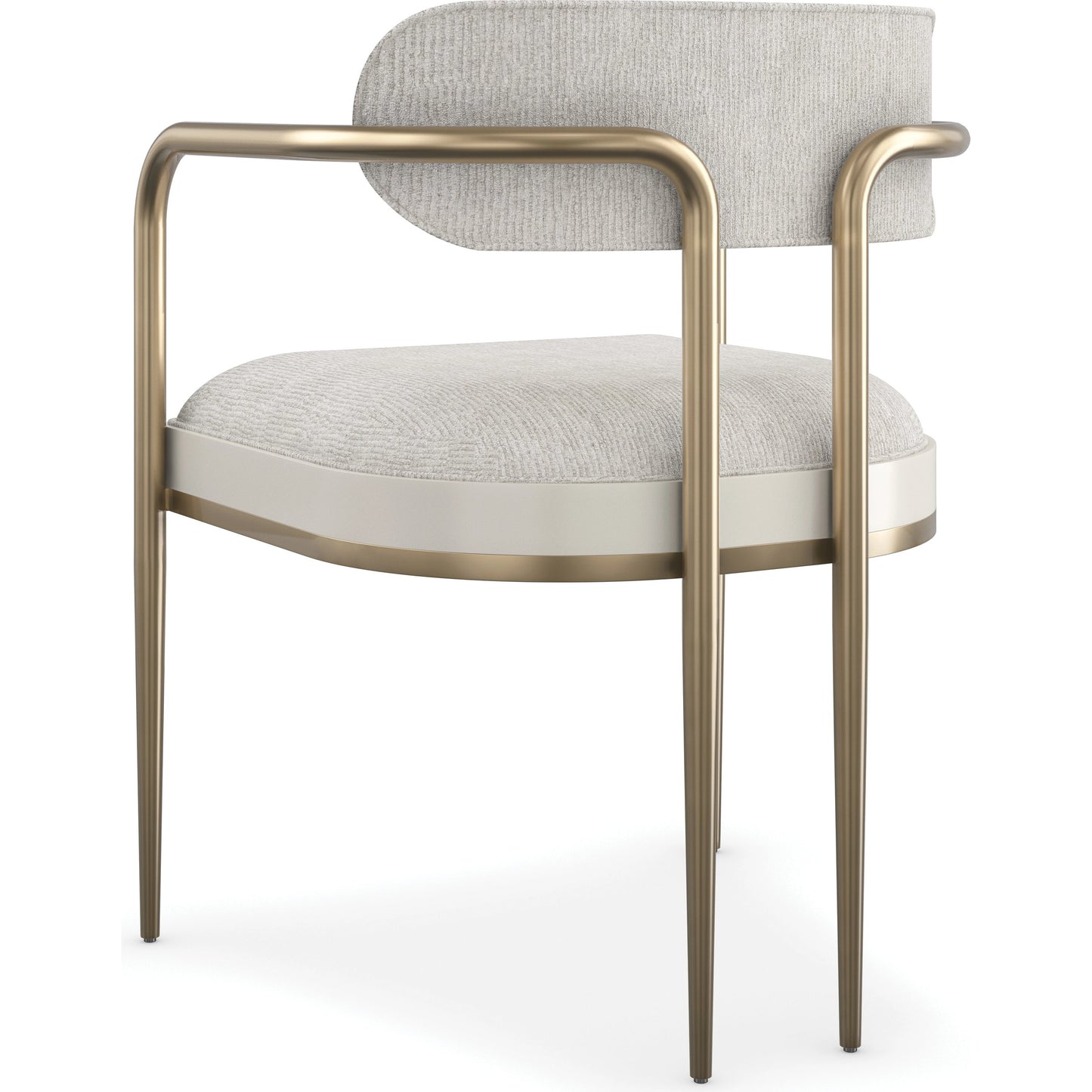 002 SI-2095998 | Additional Silo | Emphasis Dining Chair by Caracole in lucent bronze plated metal, almost white. Made from metal in a modern style.