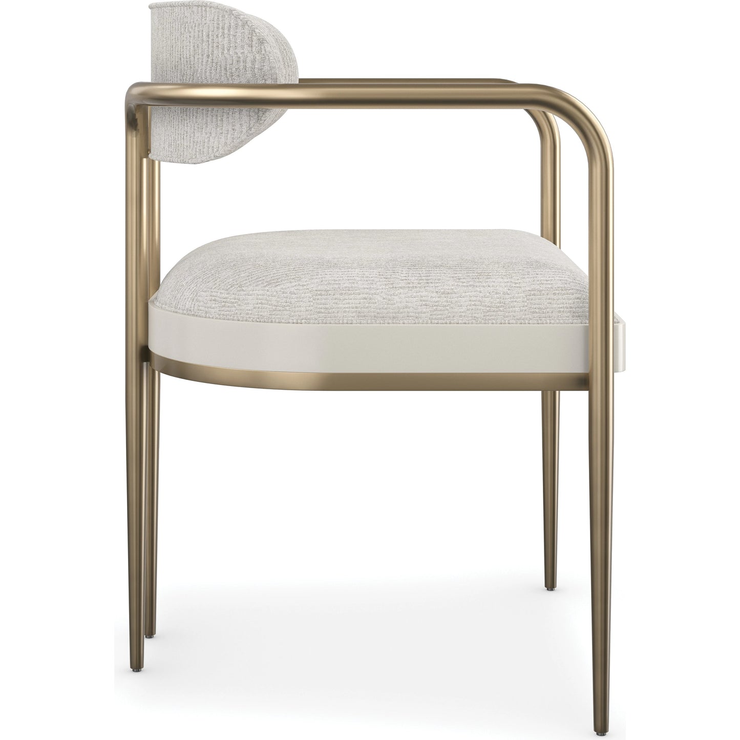 005 SI-2095998 | Additional Silo | Emphasis Dining Chair by Caracole in lucent bronze plated metal, almost white. Made from metal in a modern style.