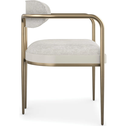 Emphasis Dining Chair by Caracole in lucent bronze plated metal, almost white. Made from metal in a modern style.