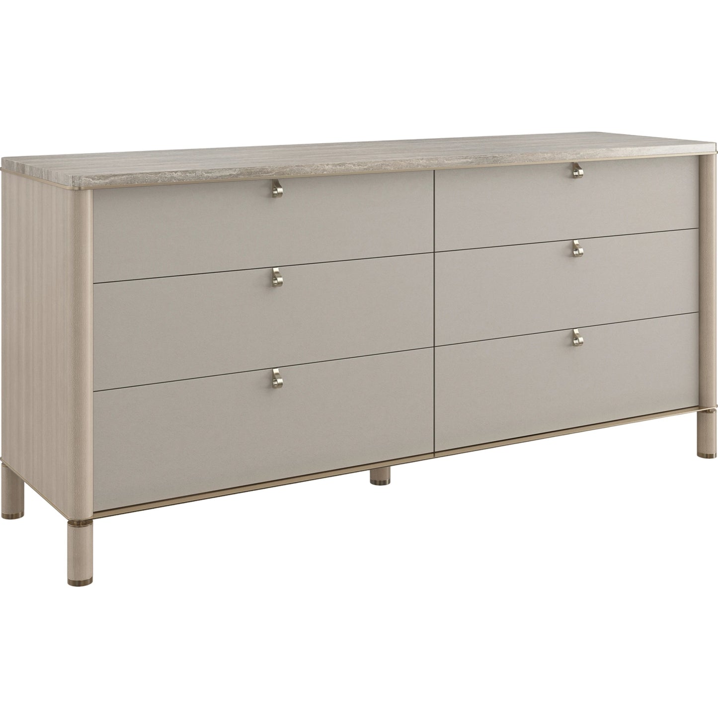 001 SI-2095999 | Additional Silo | Balance Dresser by Caracole in cremini, lucent bronze plated metal. Made from asian hardwood, stone, metal, silver platano in a modern style.