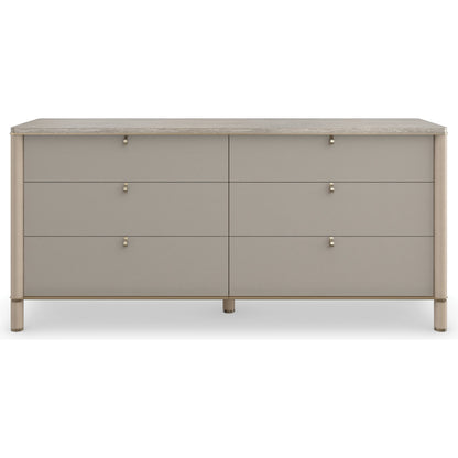 Balance Dresser by Caracole in cremini, lucent bronze plated metal. Made from asian hardwood, stone, metal, silver platano in a modern style.