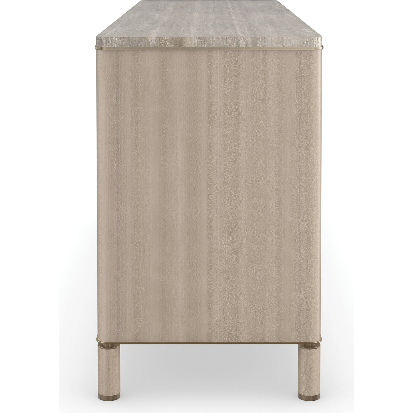 004 SI-2095999 | Additional Silo | Balance Dresser by Caracole in cremini, lucent bronze plated metal. Made from asian hardwood, stone, metal, silver platano in a modern style.