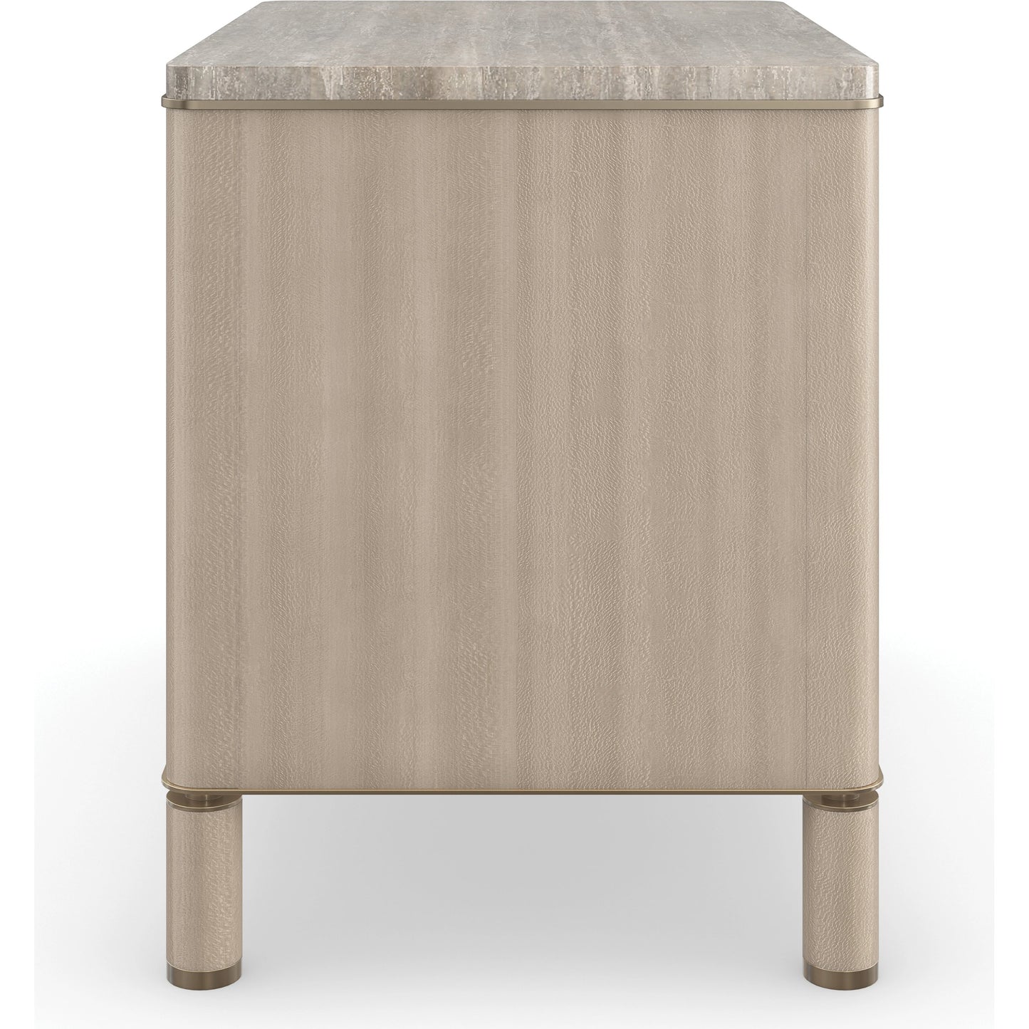 003 SI-2096002 | Additional Silo | Balance Drawer Nightstand by Caracole in cremini, lucent bronze plated metal. Made from asian hardwood, stone, metal, silver platano in a modern style.