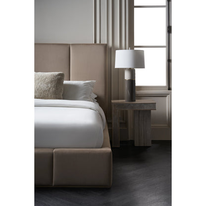 Balance Bed by Caracole in putty. Made from poplar in a modern style.