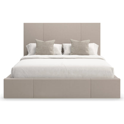 Balance Bed by Caracole in putty. Made from poplar in a modern style.