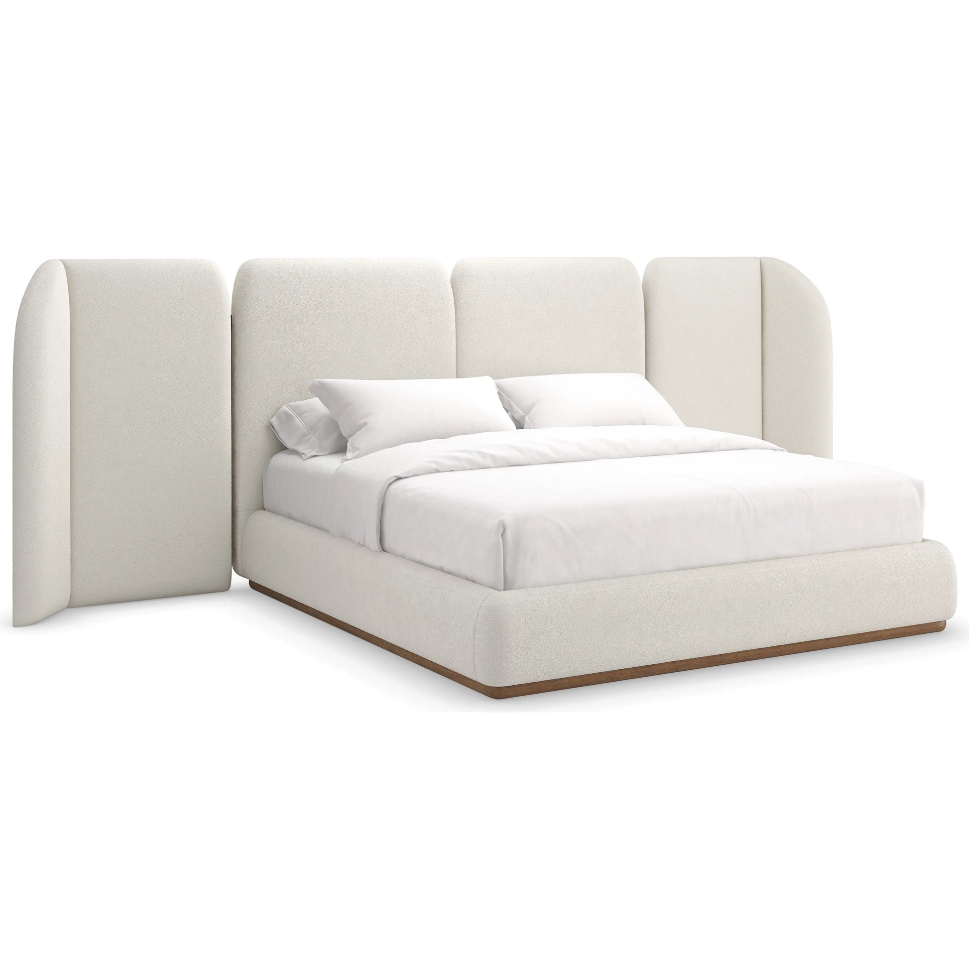 Malta Upholstered Bed by Caracole in toasted pecan. Made from asian hardwood, birch in a transitional style.