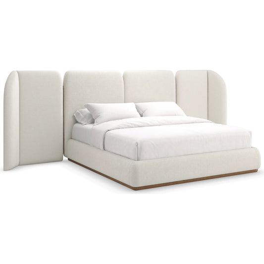 Malta Upholstered Bed by Caracole in toasted pecan. Made from asian hardwood, birch in a unique style.