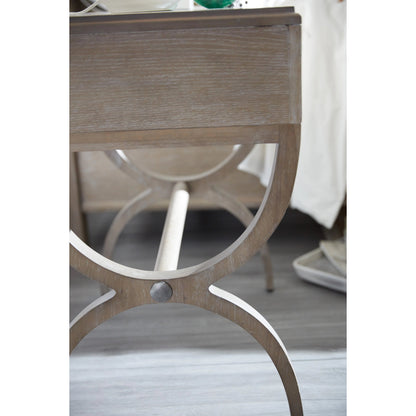 Affinity Nightstand by Hooker Furniture in greige. Made from oak veneers in a coastal style.