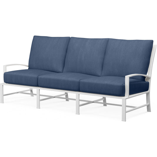 Bristol Outdoor Sofa in Canvas Flax w/ Self Welt by Sunset West. Made from aluminum in a modern style.