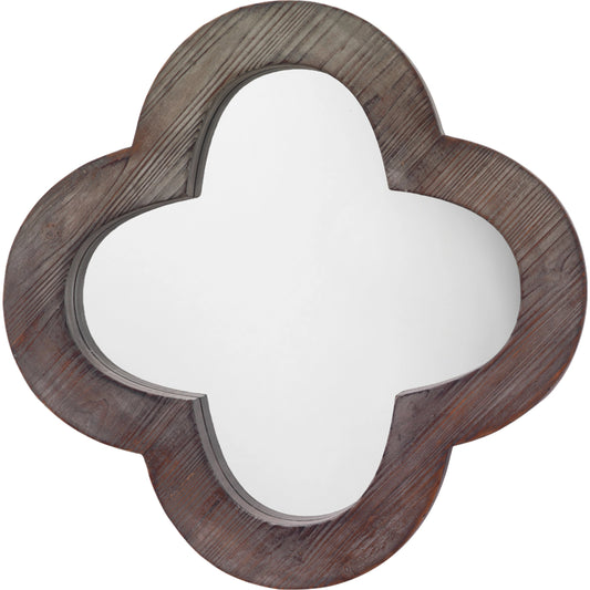 Clover Mirror by The Livingston Collection in grey wash. Made from wood in a transitional style.