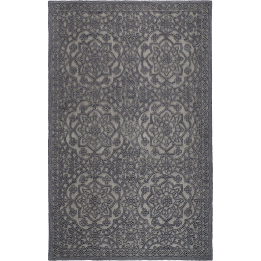 Isla Transitional Damask Rug - I8047 by Feizy in gray. Made from wool in a unique style.