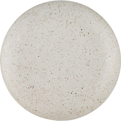Cusani Stool by Currey and Company in ivory terrazzo. Made from concrete, stone, shell in a modern style.