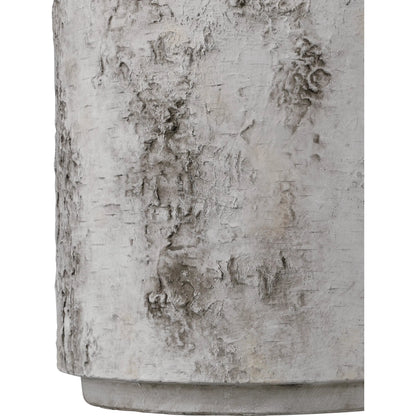 Faux Birch Planter by Currey and Company in black, beige, pale gray. Made from fiber cement in a modern style.