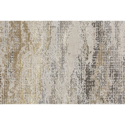 Aura Rug - 3735F by Feizy in gold, gray, ivory. Made from polyester, polypropylene in a unique style.