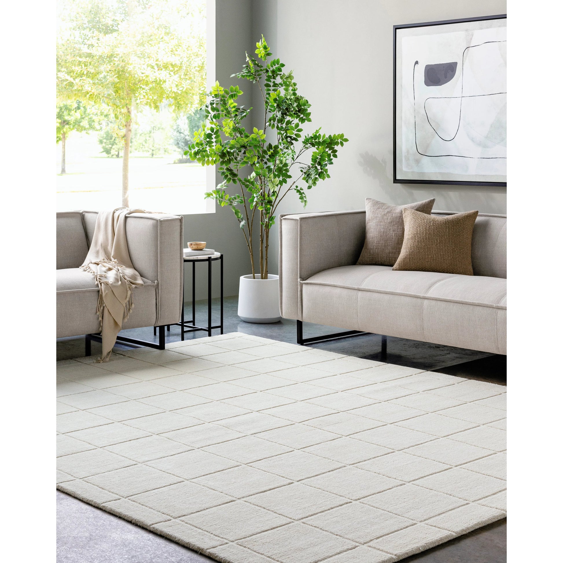 Mystique Rug - 484854 by Livabliss in ivory, pearl, soft beige. Made from face: 100% wool, warp: 100% cotton in a unique style.