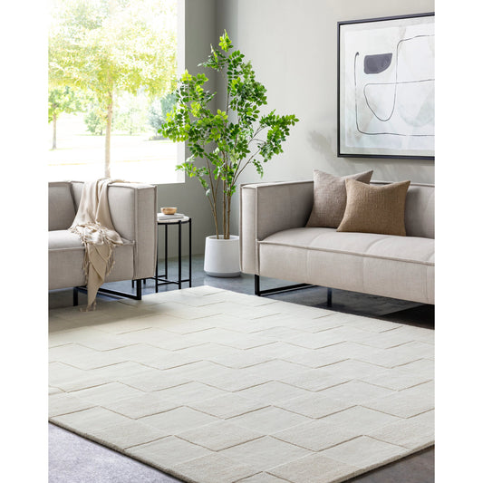 Mystique Rug - 484872 by Livabliss in light silver. Made from face: 100% wool, warp: 100% cotton in a unique style.