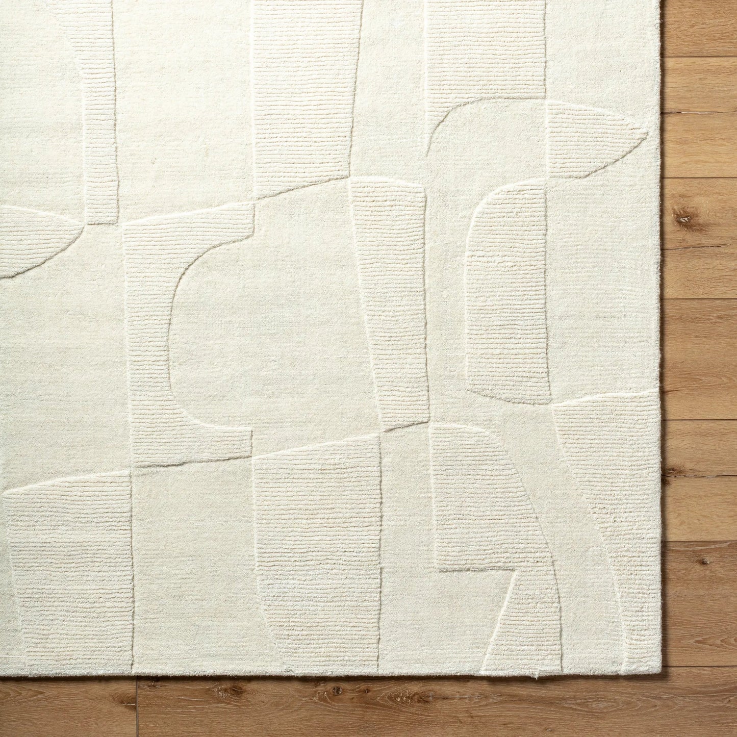 006 SI-2131591,SI-2131592,SI-2131593,SI-2131594 | Closeup | Mystique Rug - 484881 by Livabliss in ivory, cream, beige. Made from face: 100% wool, warp: 100% cotton in a unique style.