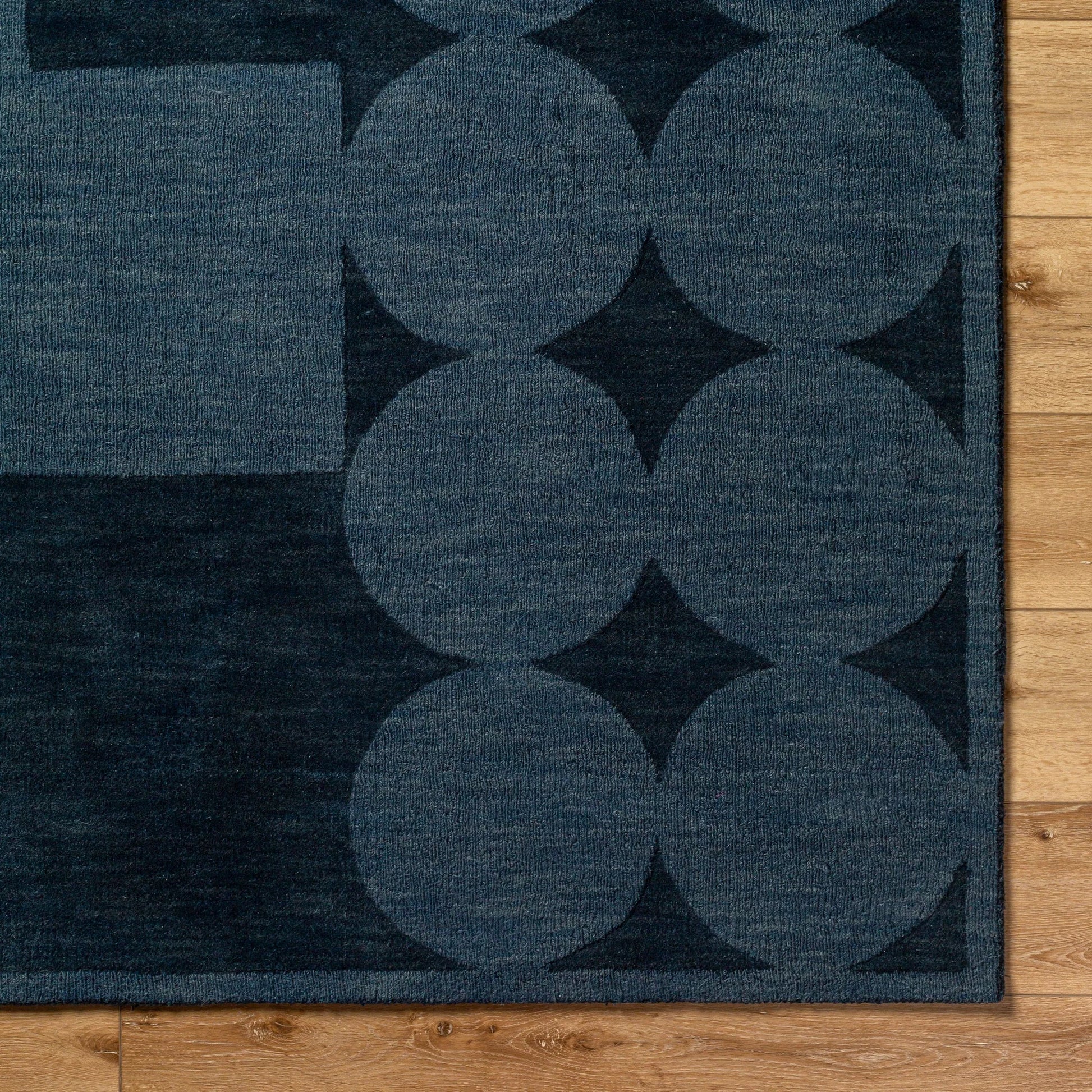 Mystique M-5479 Rug by Livabliss in navy. Made from wool in a unique style.