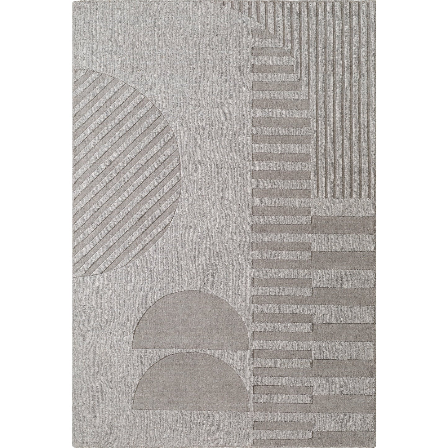 001 SI-2131611,SI-2131612,SI-2131613,SI-2131614 | Primary Silo | Mystique Rug - 484935 by Livabliss in taupe, stone grey, charcoal. Made from face: 100% wool, warp: 100% cotton in a unique style.