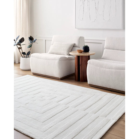 Mystique Rug - 489220 by Livabliss in pearl, off-white, light silver. Made from wool in a unique style.