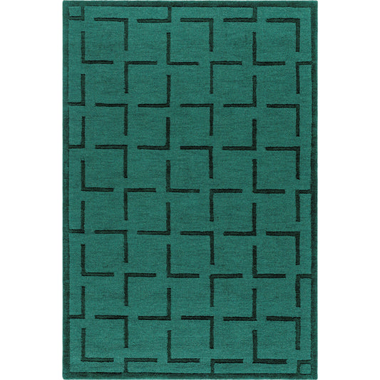 Mystique Rug - 530328 by Livabliss in teal, dark green. Made from wool in a unique style.