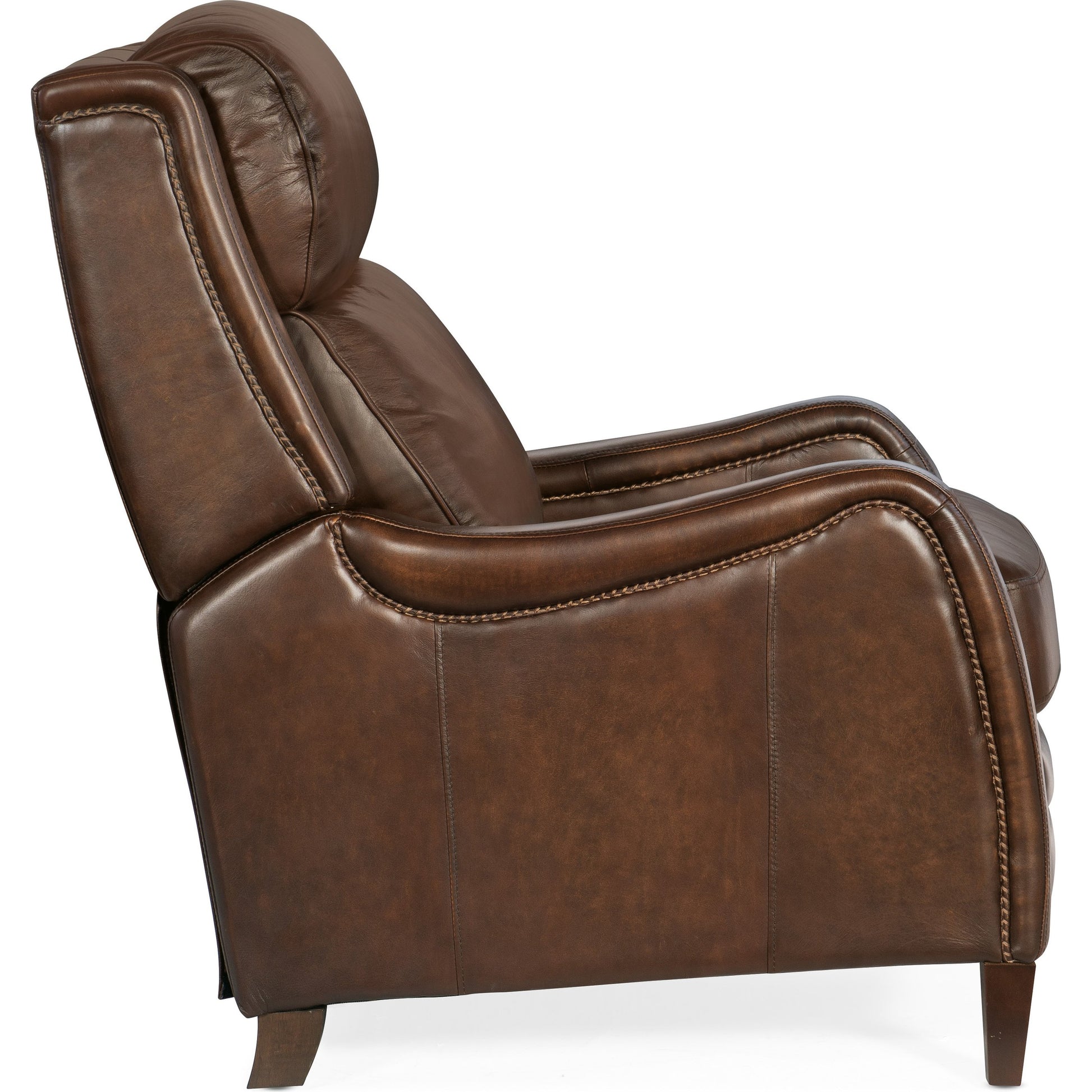 Stark Recliner by Hooker Furniture in brindisi trinita. Made from leather in a traditional style.