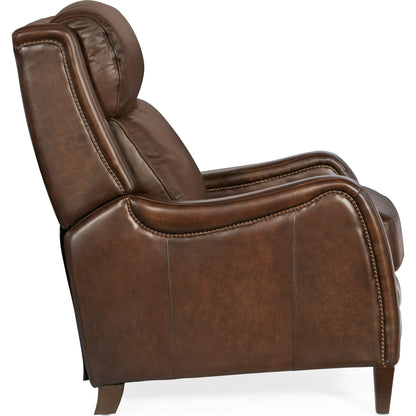 Stark Recliner by Hooker Furniture in brindisi trinita. Made from leather in a traditional style.