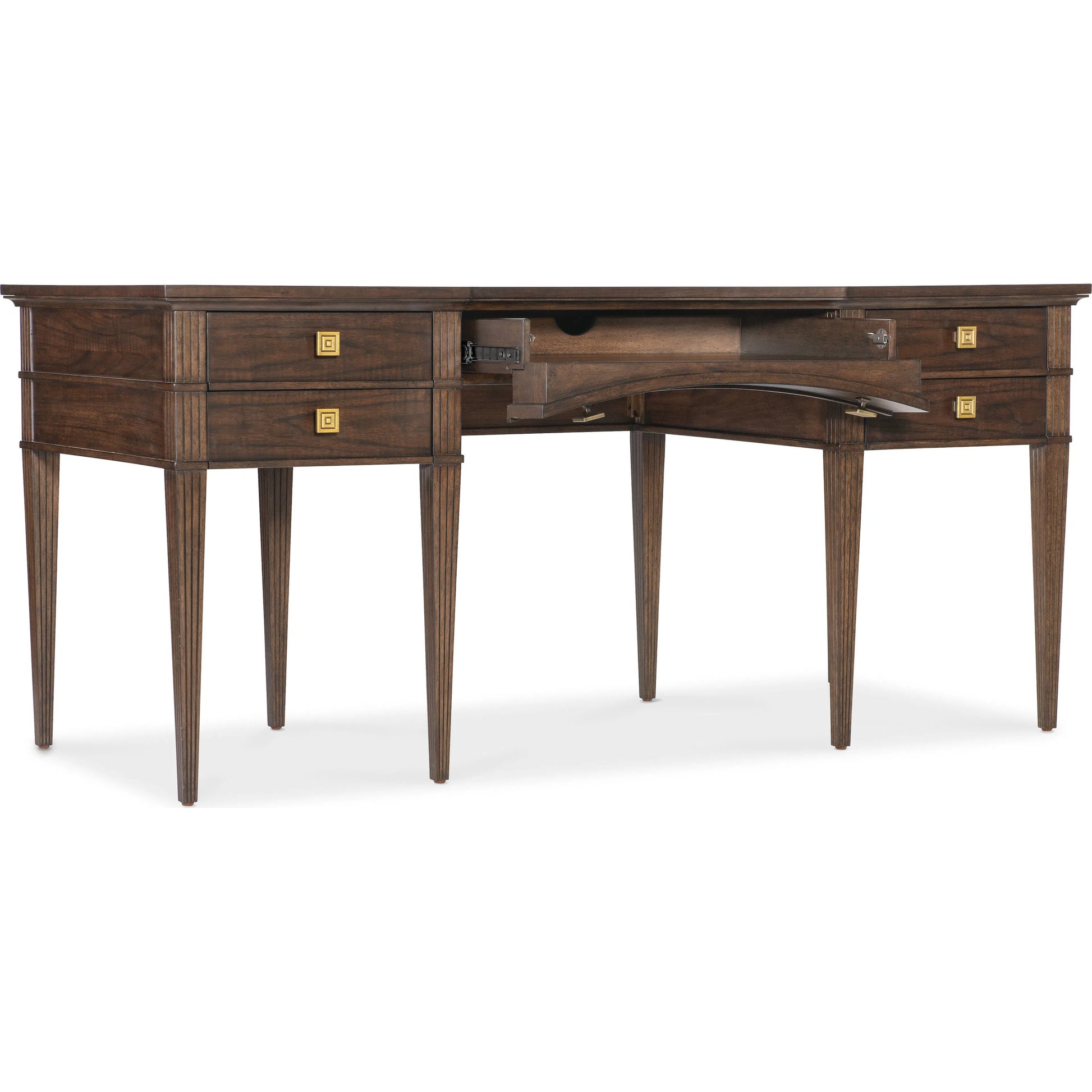 Diplomat Diplomat Writing Desk by Hooker Furniture in dark wood and walnut. Made from unique in a traditional style.