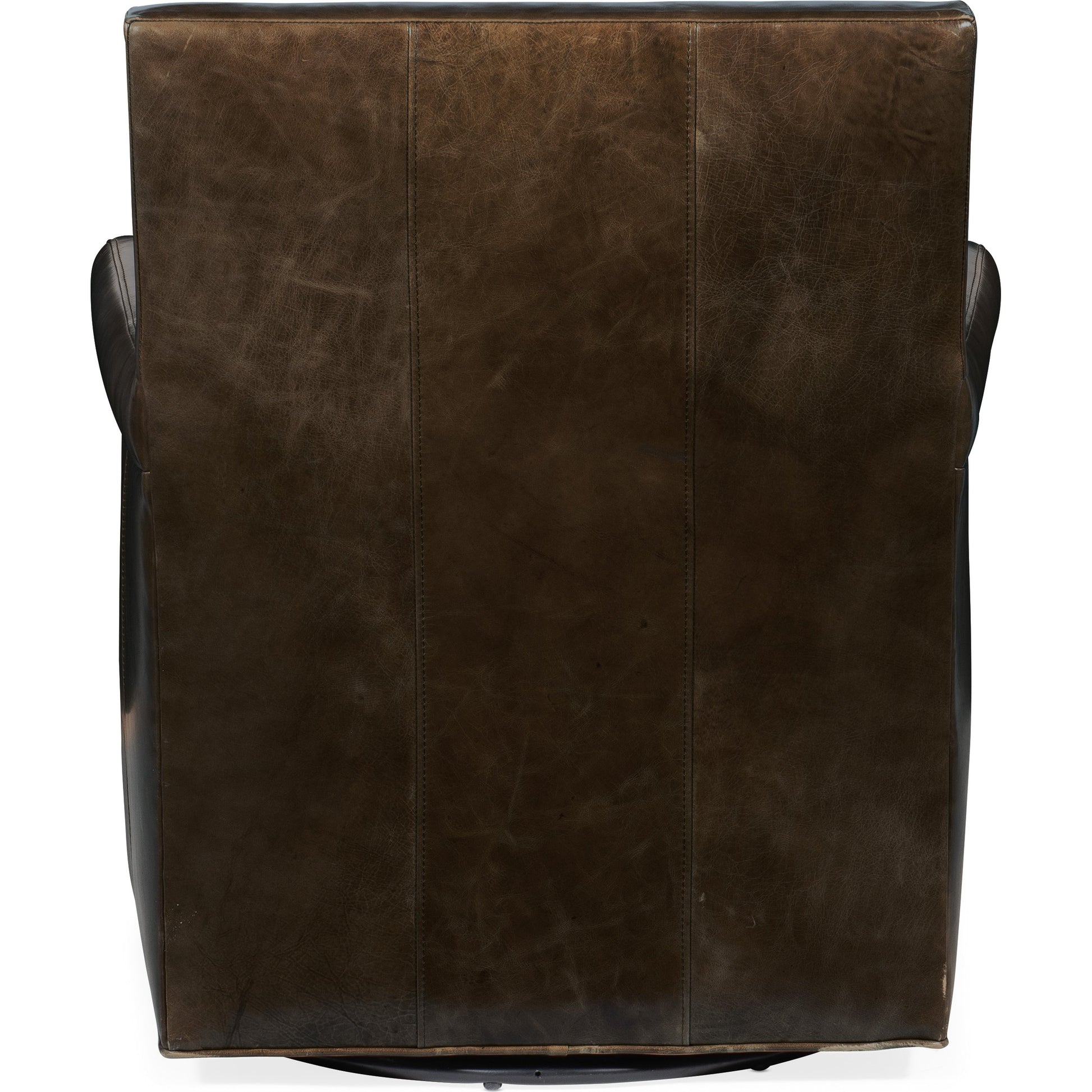Jilian Swivel Club Chair by Hooker Furniture in brown and huntington morrison. Made from leather in a modern style.