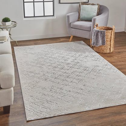 Micah Metallic Trellis Rug - 3047F by Feizy. Made from polyester, polypropylene in a unique style.