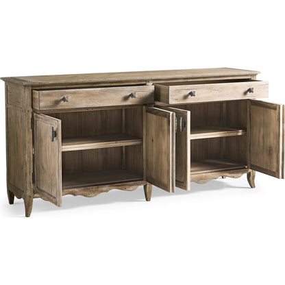 Caldera Sideboard by Jonathan Charles in light spain painted walnut. Made from main acacia veneer in a unique style.