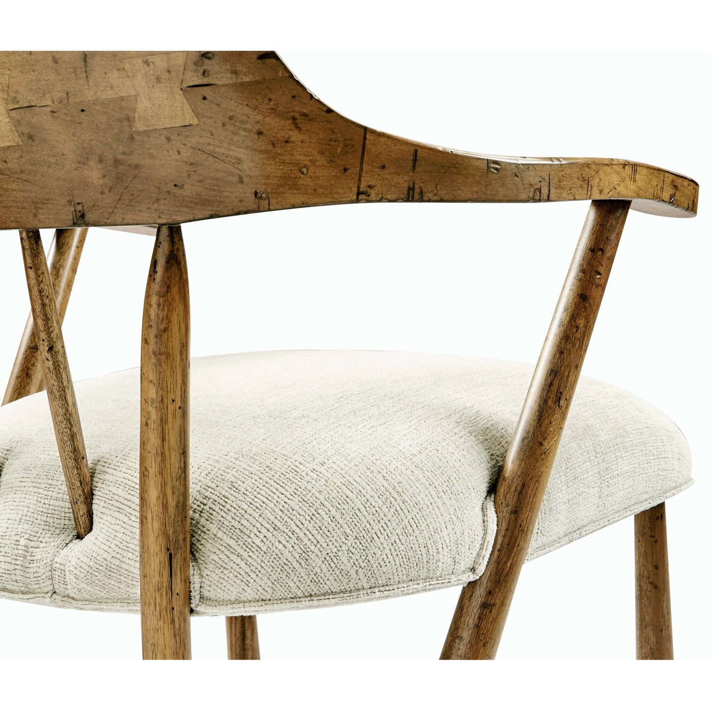 004 SI-1991027 | Closeup | Casual Accents Medium Driftwood Captains Chair, Shambala by Jonathan Charles in medium driftwood. Made from acacia in a modern style.