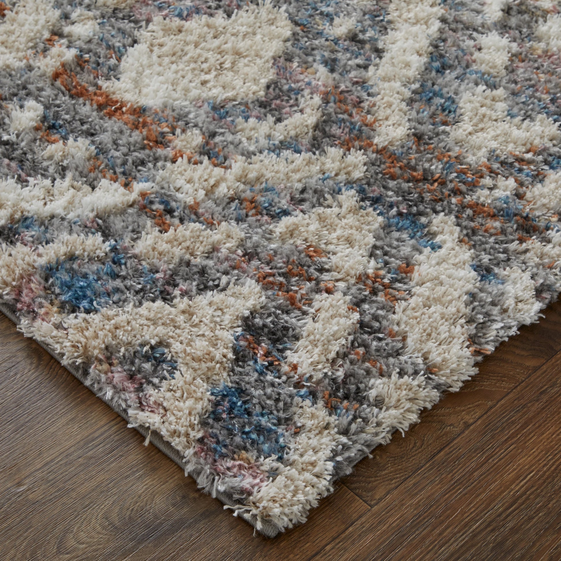 Mynka Transitional Diamond Rug - 39IAF by Feizy in ivory, gray, taupe. Made from polyester in a unique style.