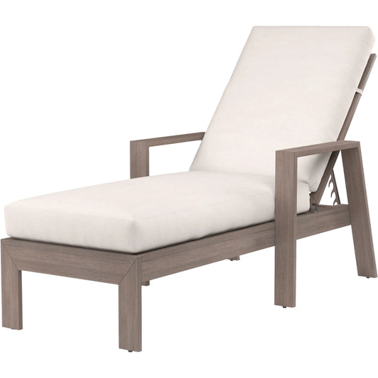 Laguna Outdoor Chaise Lounge by Sunset West in browns. Made from aluminum in a modern style.