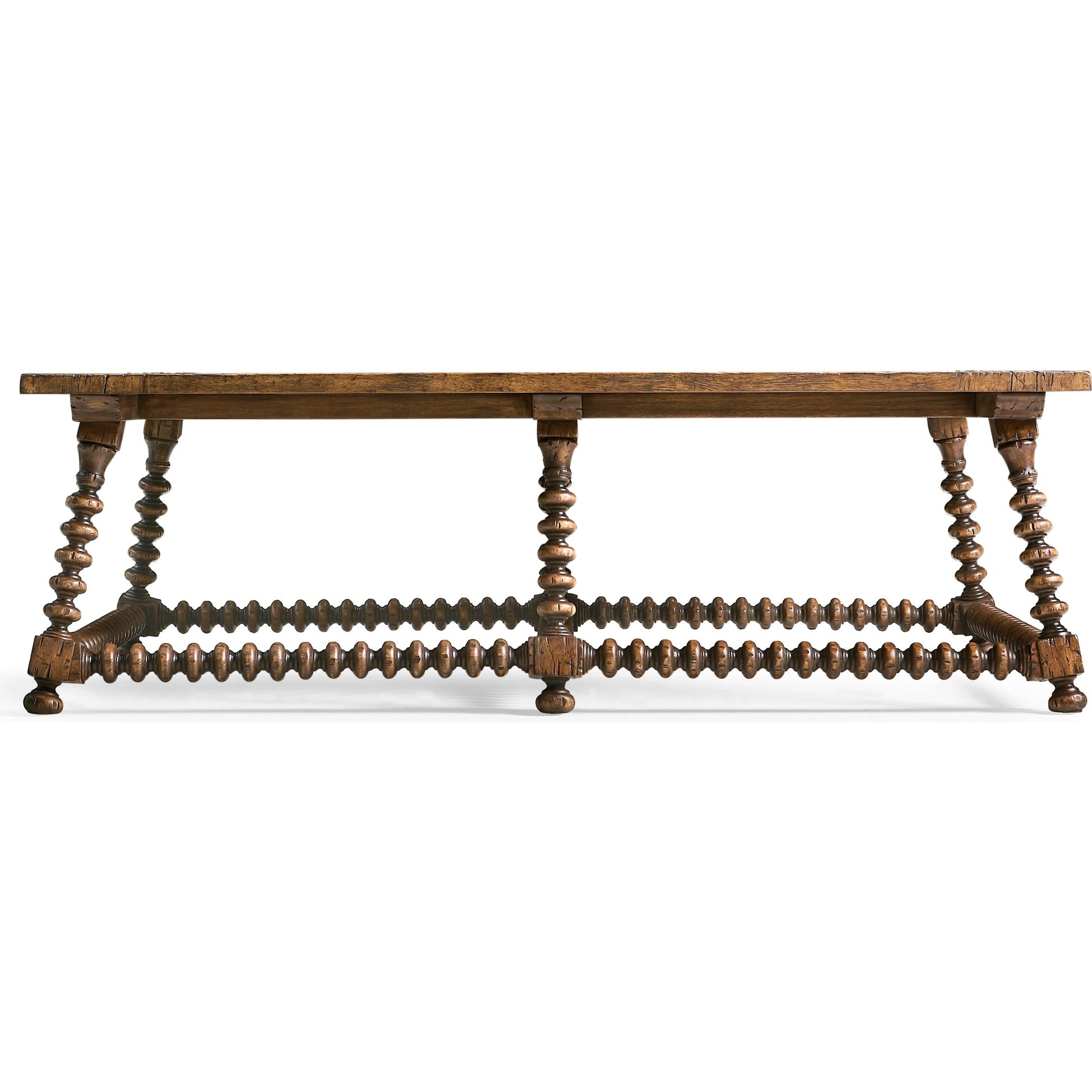 Tamarisk Cocktail Table by Jonathan Charles in medium spain walnut. Made from acacia in a traditional style.