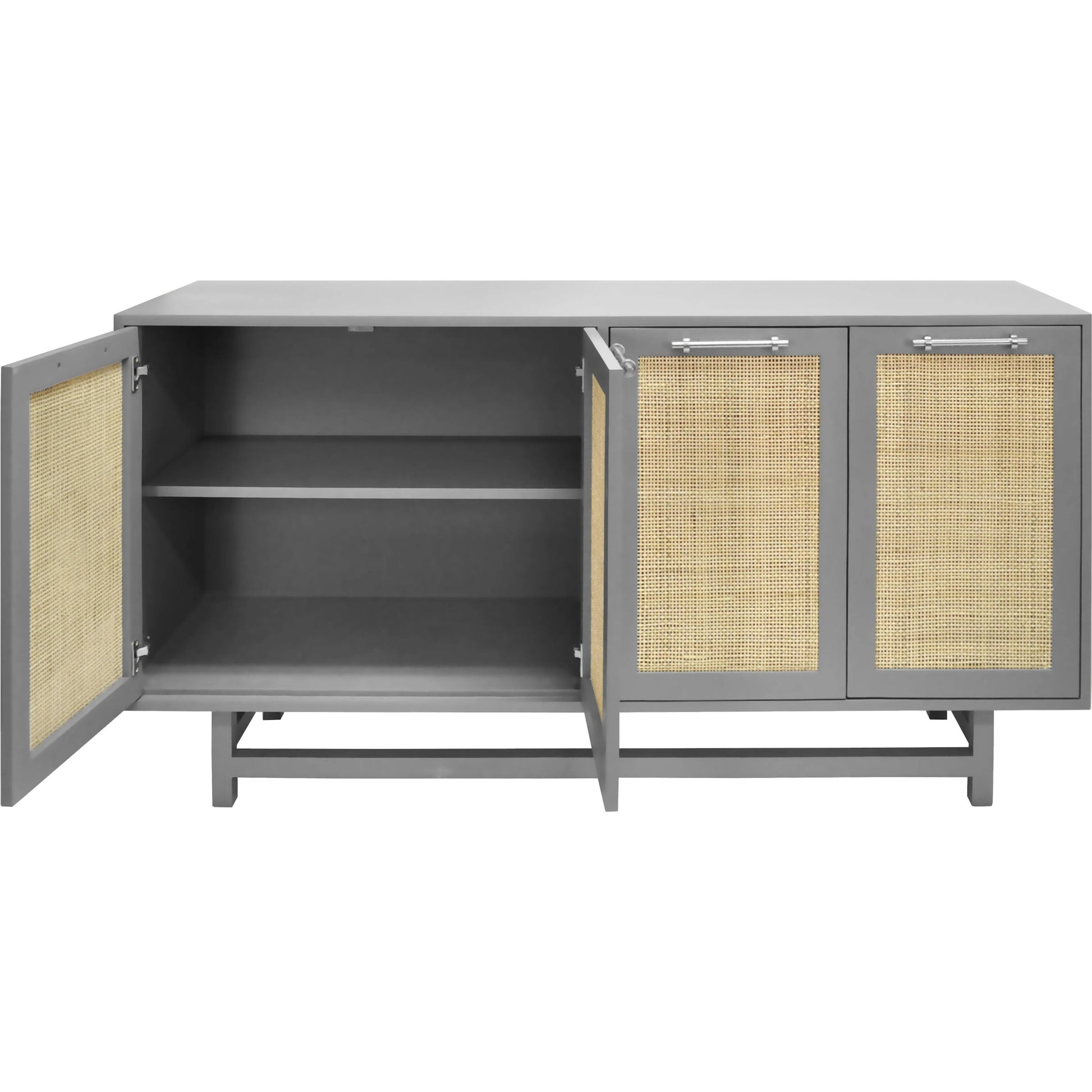 Macon Four Door Cabinet by Worlds Away. Made from hardwood solids, mdf, caning, metal in a cottage & farmhouse style.