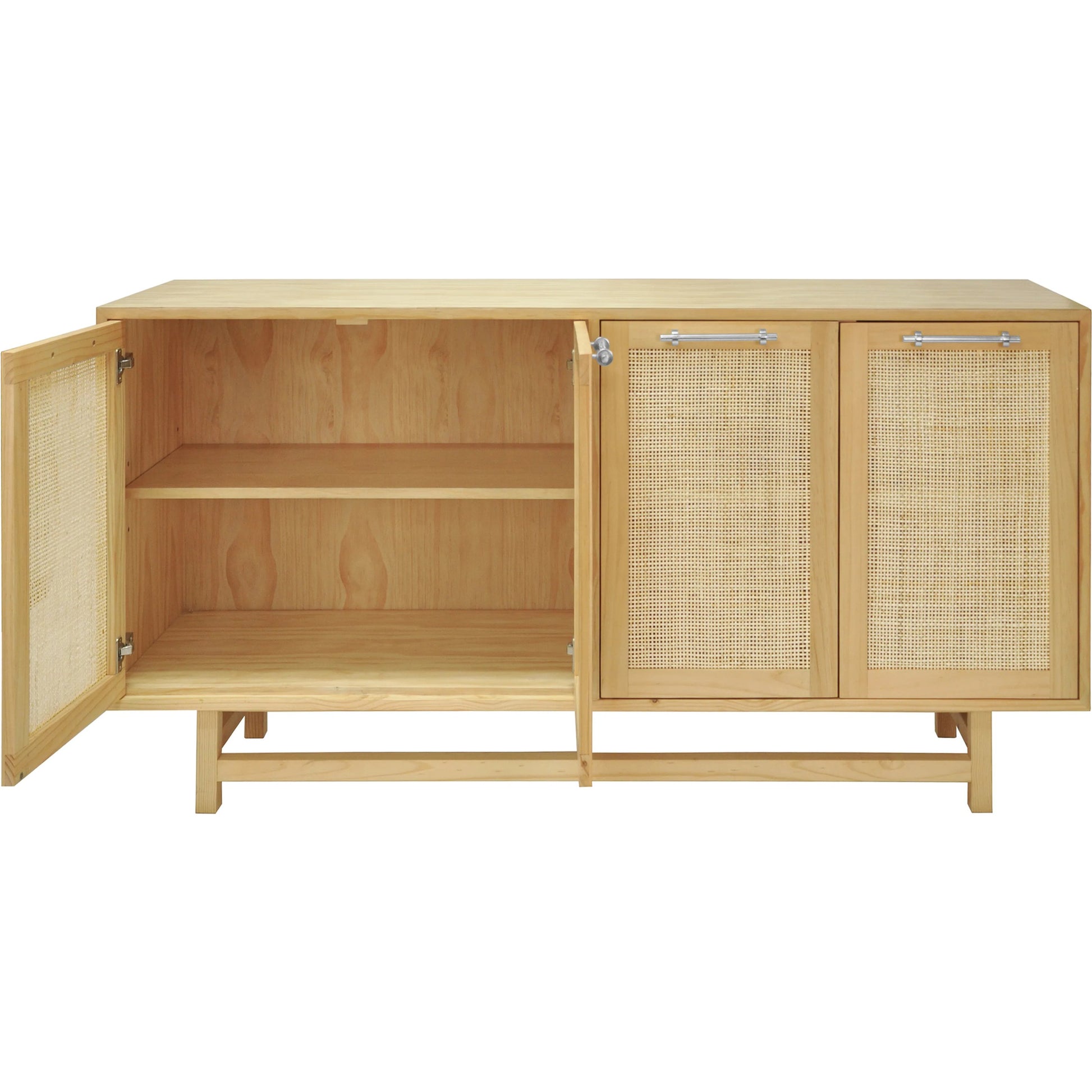 Macon Four Door Cabinet by Worlds Away. Made from hardwood solids, mdf, caning, metal in a cottage & farmhouse style.