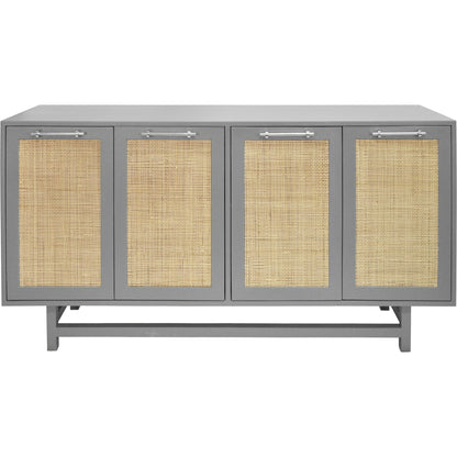 Macon Four Door Cabinet by Worlds Away. Made from hardwood solids, mdf, caning, metal in a cottage & farmhouse style.