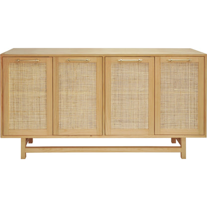 Macon Four Door Cabinet by Worlds Away. Made from hardwood solids, mdf, caning, metal in a cottage & farmhouse style.