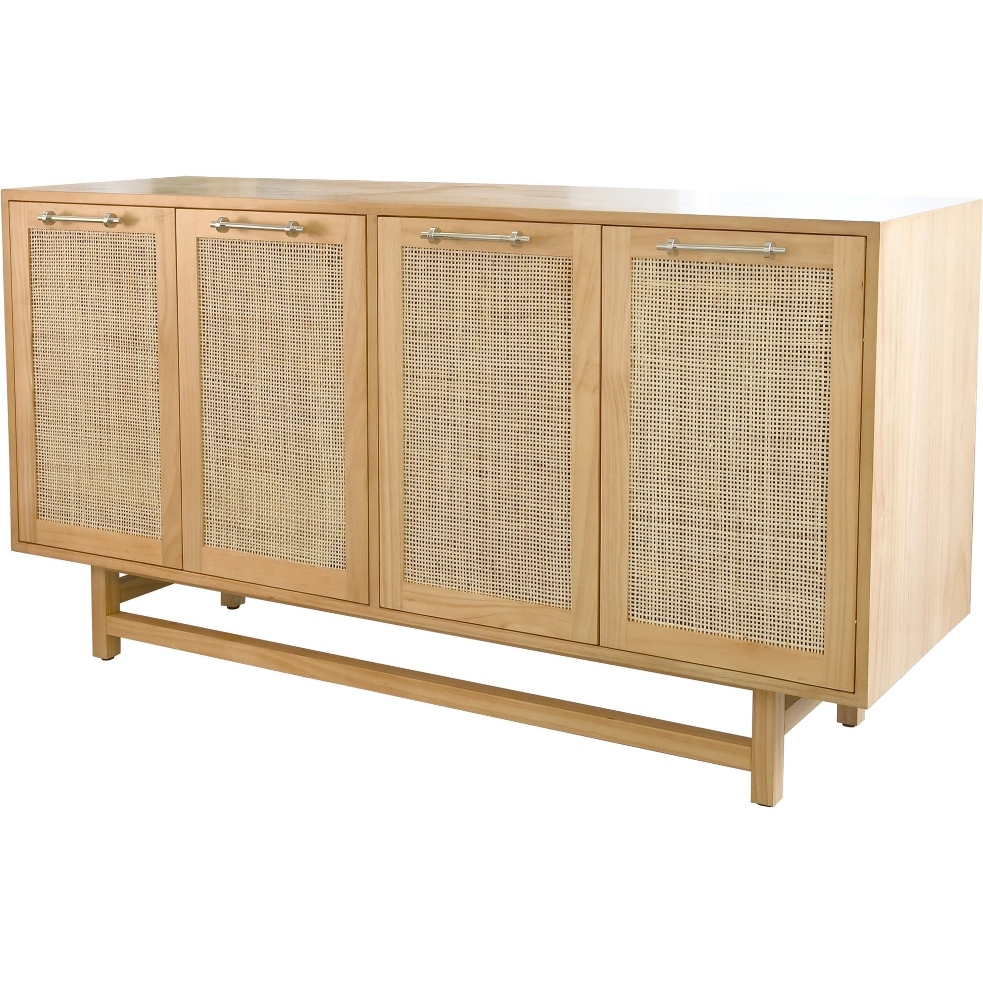 Macon Four Door Cabinet by Worlds Away. Made from hardwood solids, mdf, caning, metal in a cottage & farmhouse style.